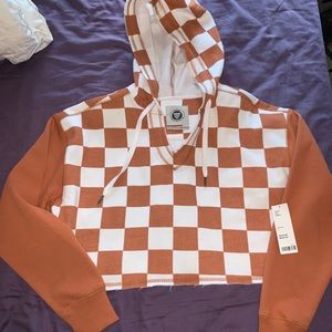 Checkered cropped sweater